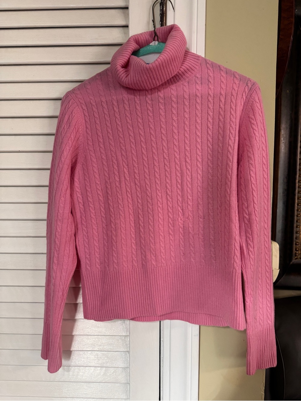 Liz Claiborne Pink Cable Turtleneck Sweater